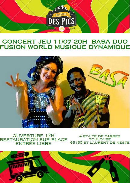 CONCERT JEU 11/07 : BASA DUO (FUSION WORLD MUSIQUE DYNAMIQUE)